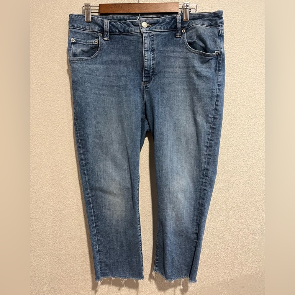 Lucky Brand Emma Crop High Rise Cotton Stretch Ankle Crop Jeans 14 W